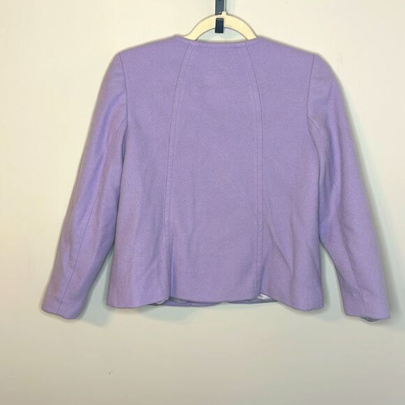 Talbots Brushed Italian Wool Scalloped Edge Jacket Lilac 6P - Picture 5 of 7